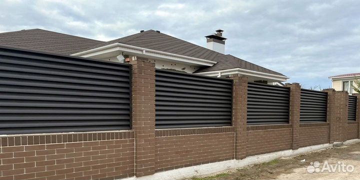 Забор жалюзи металлический / Еврожалюзи на заказ