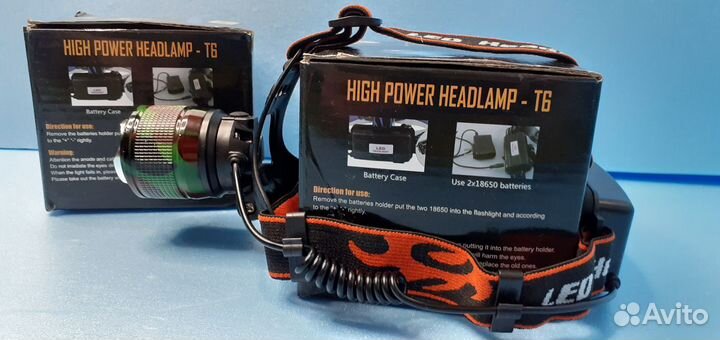 Налобный фонарь с Функцией Zoom 1000м 1800люмин