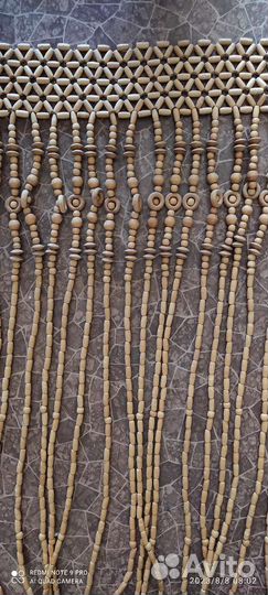Деревянная занавеска из бусин