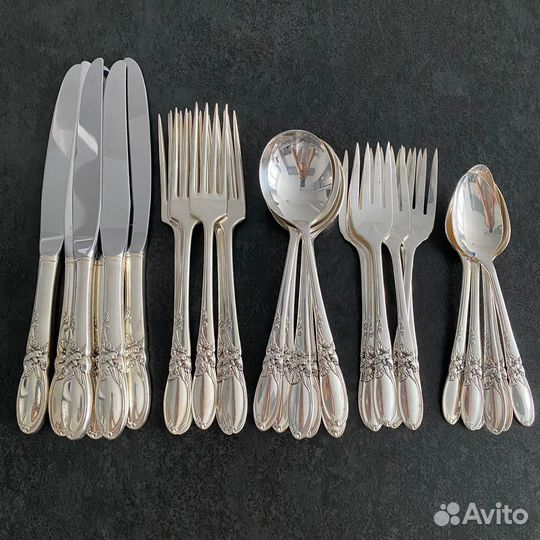 Набор винтажных посеребренных приборов, США