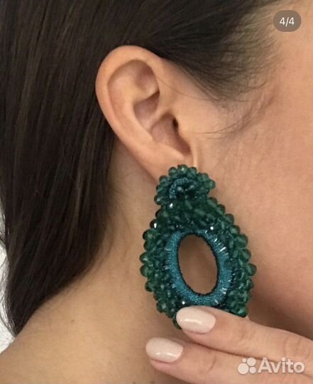 Серьги чешский бисер
