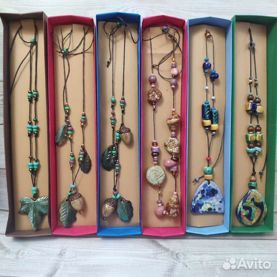 Бусы керамические. Ручная работа