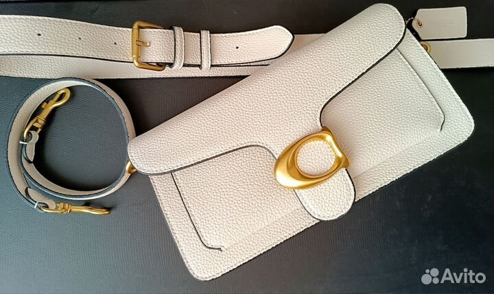 Сумка женская белая типо Coach