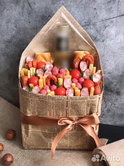 Мужские съедобные букеты, букеты из раков, боксы