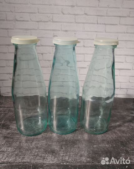Молочные бутылки СССР с крышками
