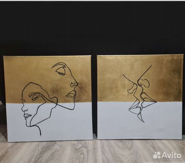 Интерьерная картина поталь акрил 50х50