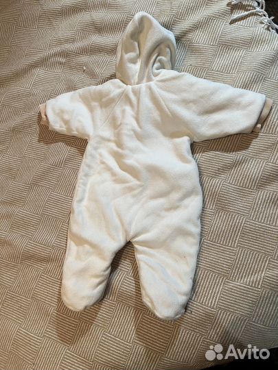 Комбинезоны утепленные для малышей белый и коричне
