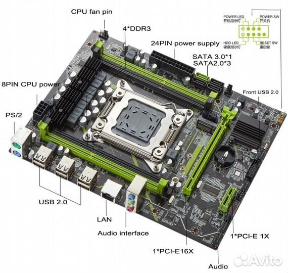 Процессор 8 ядер Xeon E5 2689+плата+32гб+куллер