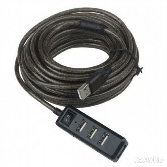 Кабель USB удлинитель-хаб 10м