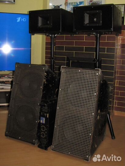 Колонки FA 2100W 4шт Рупоры Сабы Усилитель Стойки