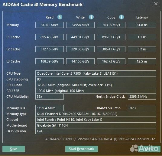 Оперативная память DDR4-2400 16(2х8) GB Crucial