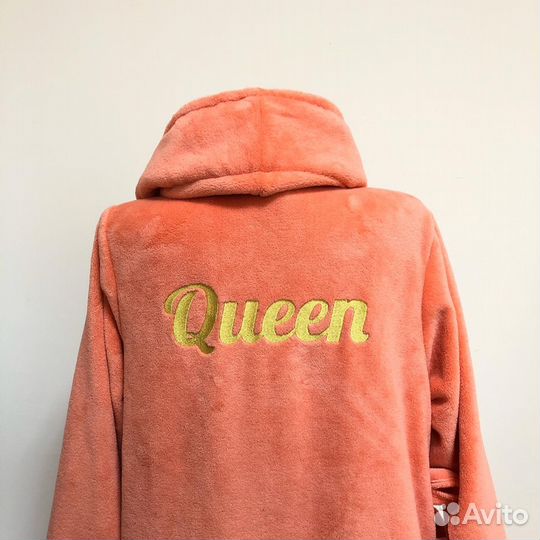 Плюшевый халат с именной вышивкой на заказ