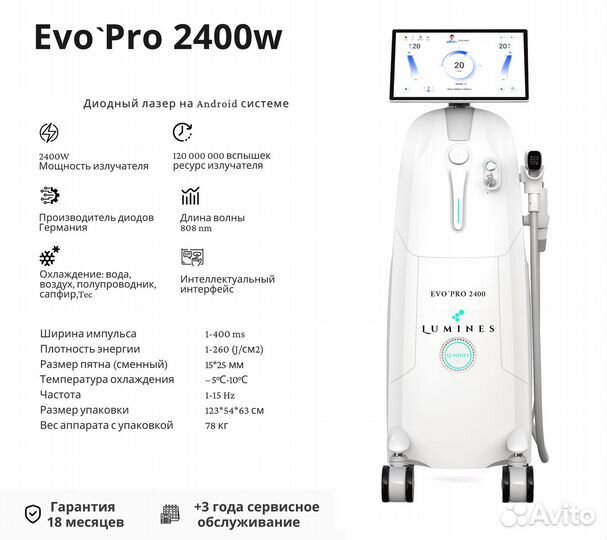 Аппарат для эпиляции Лю'Минес Evo’Pro 2400вт