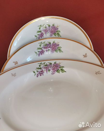 Тарелки и салатник «Сирень» Дулево 1965г