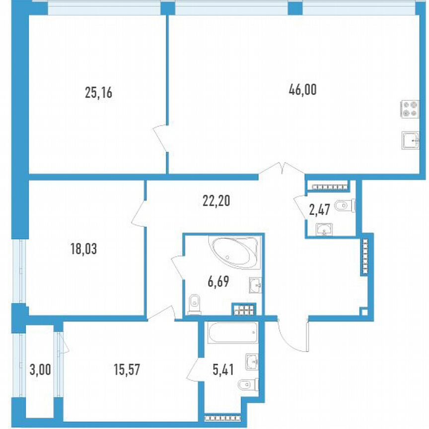 3-к. квартира, 143 м², 10/23 эт.