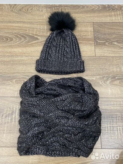 Комплект шапка и снуд женский