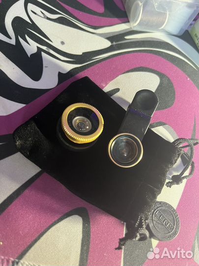 Макро линза фишай для телефона на пришепке