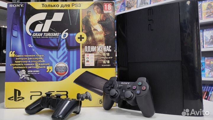 Sony PS3 Super Slim прошитая с играми 2 геймпада