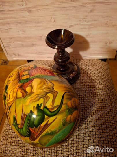 Большое яйцо-икона Георгий Победоносец, 42см