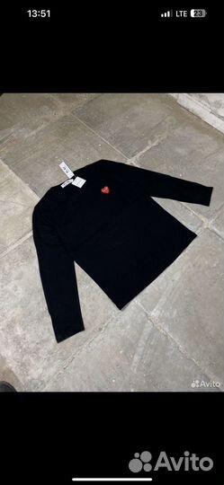 Лонгслив cdg белый черный