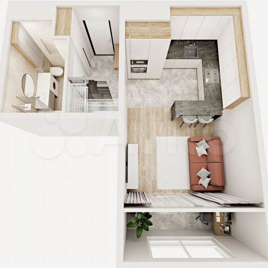 Квартира-студия, 30,3 м², 2/12 эт.