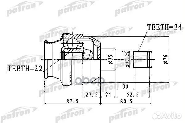 Шрус внутренний задний 34X35X22 chevrolet capti