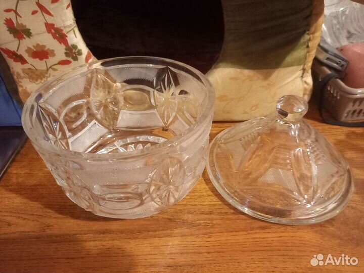 Очень красивая конфетница, хрусталь СССР, ретро