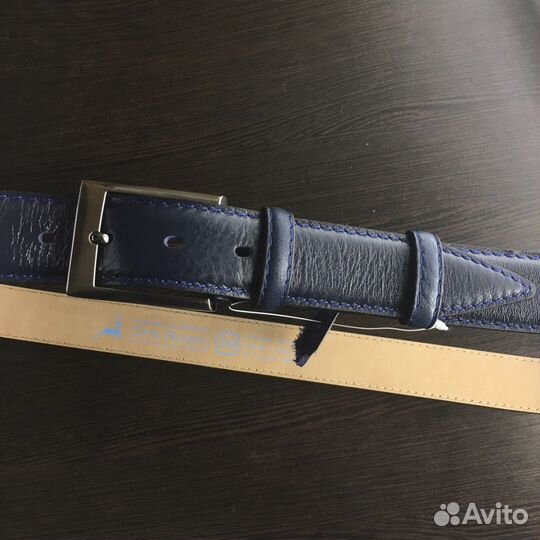 Ремень мужской Olio Rosti синий кожа оленя