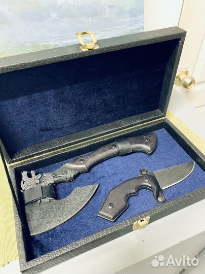 Топорик + нож брутальный подарочный набор