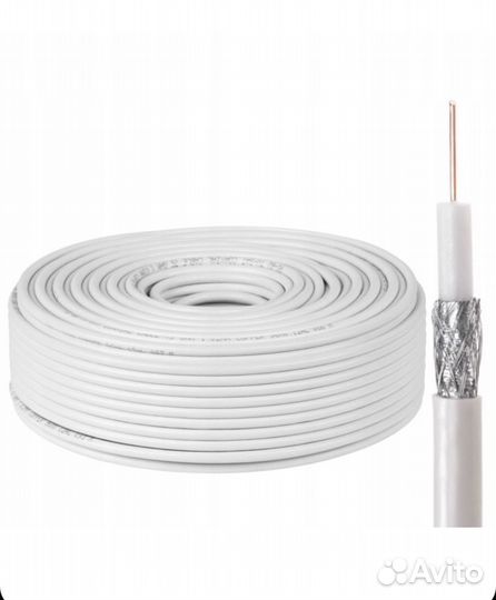 Телевезионный кабель RG 6, 130 метров