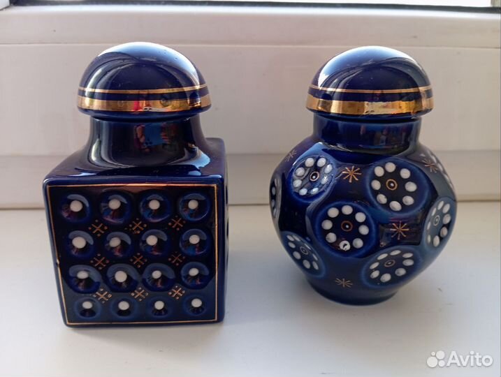 Чайница фарфор, кобальт, золочение, СССР