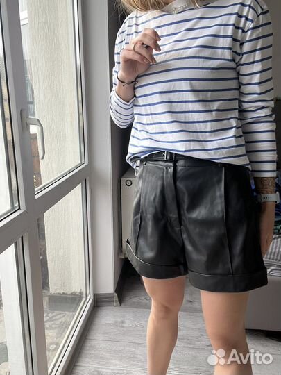 Шорты экокожа