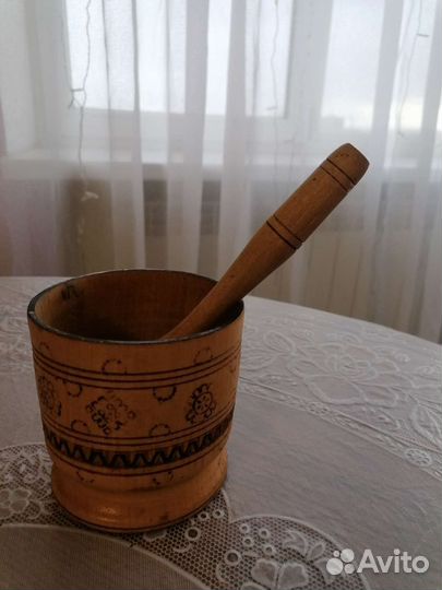 Деревянная ступа с пестиком