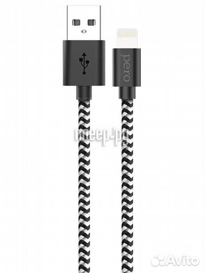Pero DC-04 USB - Lightning 2A 1m Silver-Black