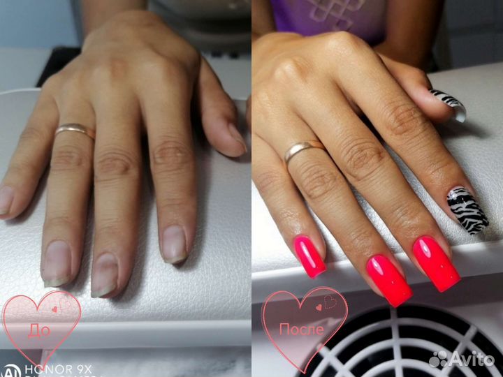 Маникюр, покрытие гель-лаком, наращивание