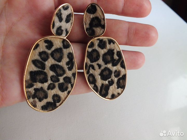 Серьги Zara Stradivarius леопардовые