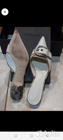 Итальянские мюли из натуральной кожи с острым носо