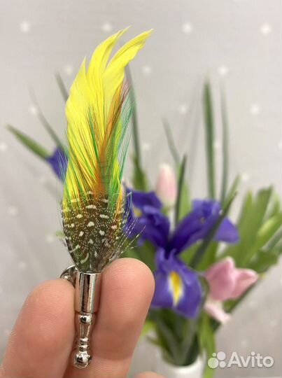 Брошь Перо разные