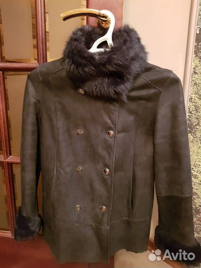 Дубленка черная женская(Sagitta)