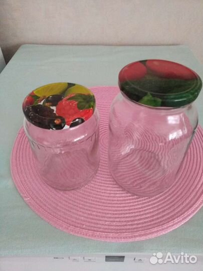 Банки стеклянные 1л и 0,7 л с новыми крышками