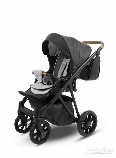 Коляска 3 в 1 Camarelo Zeo Черная экокожа