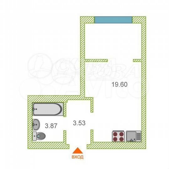 Квартира-студия, 26,6 м², 4/16 эт.