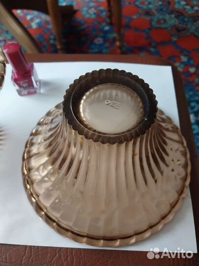 Салатник стекло СССР цвет баклажан