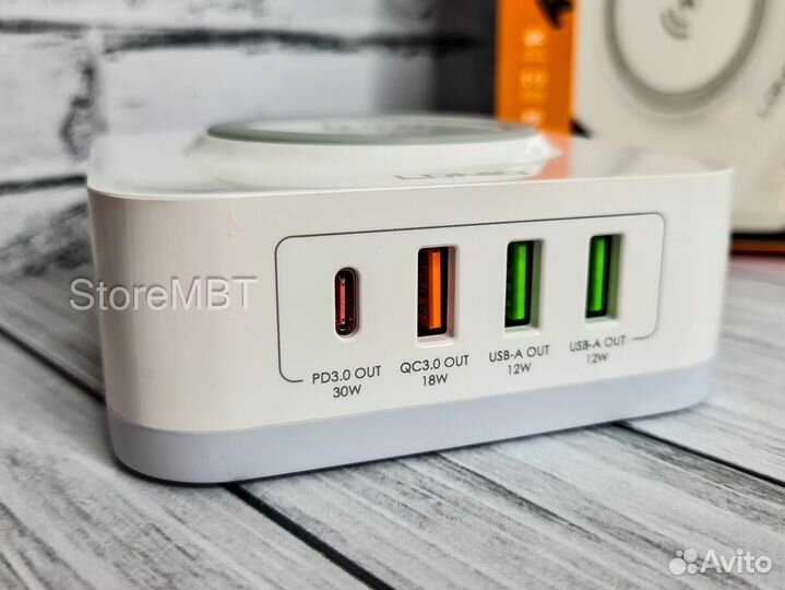 Беспроводное зарядное устройство 3 usb type-c 32w