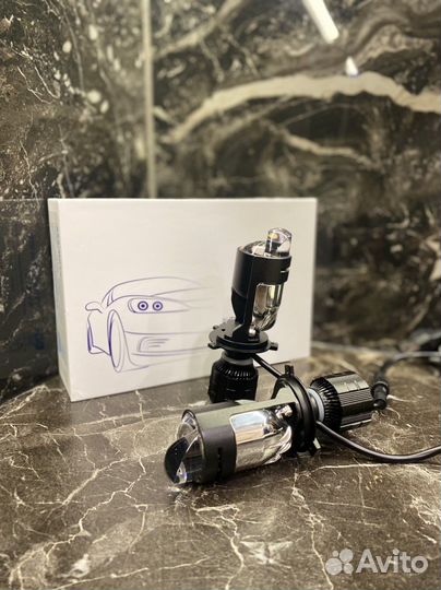 Светодиодные лампы Led H4 A82 с двойной линзой 80W