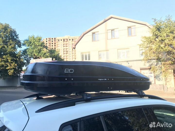 Автобокс на крышу ED 390L черный карбон