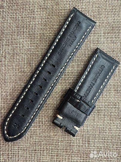 Ремешок Panerai 24-22 кожа черная