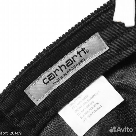 Кепка Carhartt вельвет Premium Чёрная