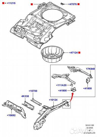Форд фокус 2 Ford focus 2 лонжерон задний левый