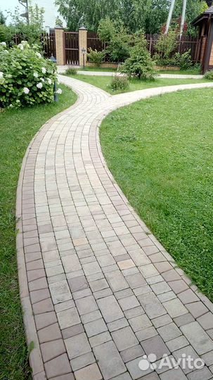 Укладка тротуарной плитки, брусчатка